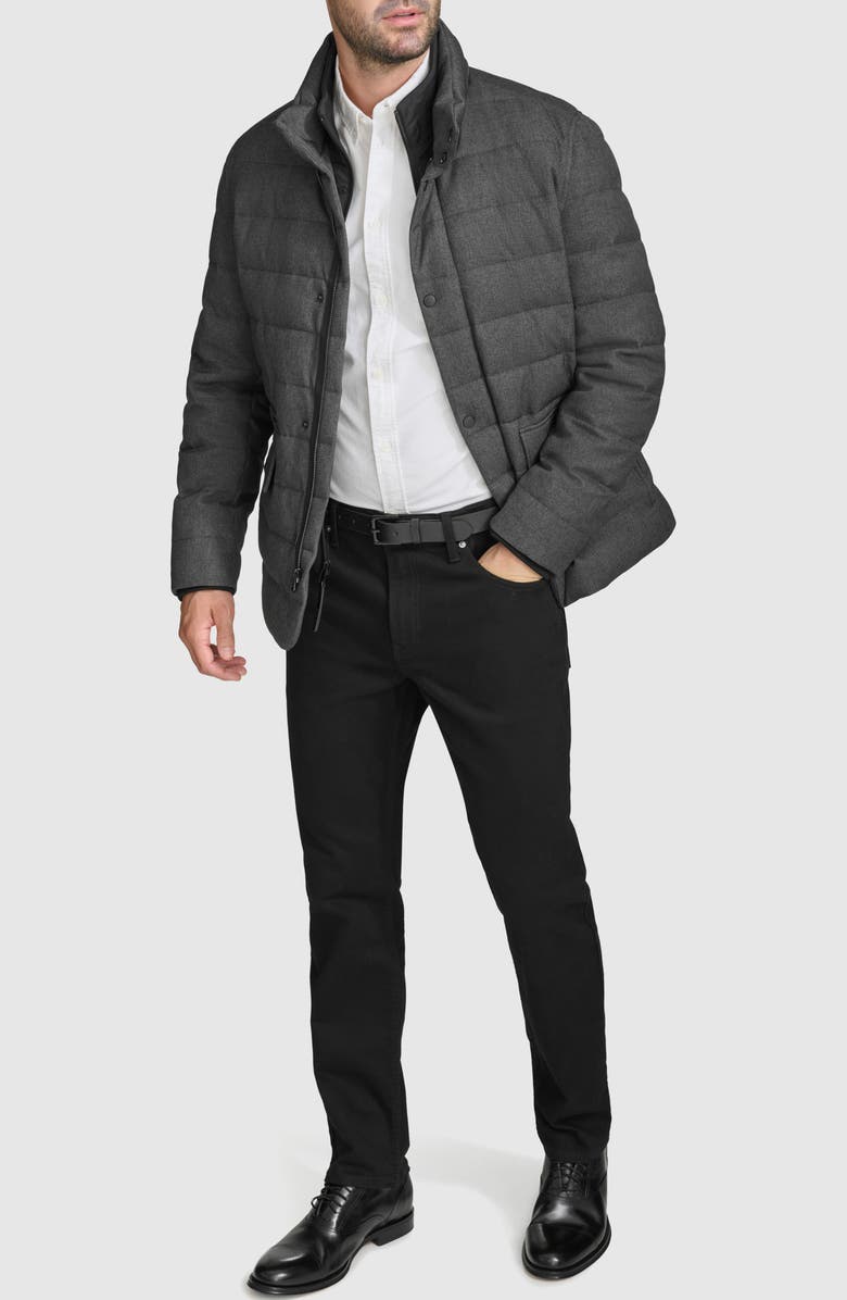 Cole Haan Quilted Down & Feather Fill Jacket with Removable Bib, Alternate, color, 