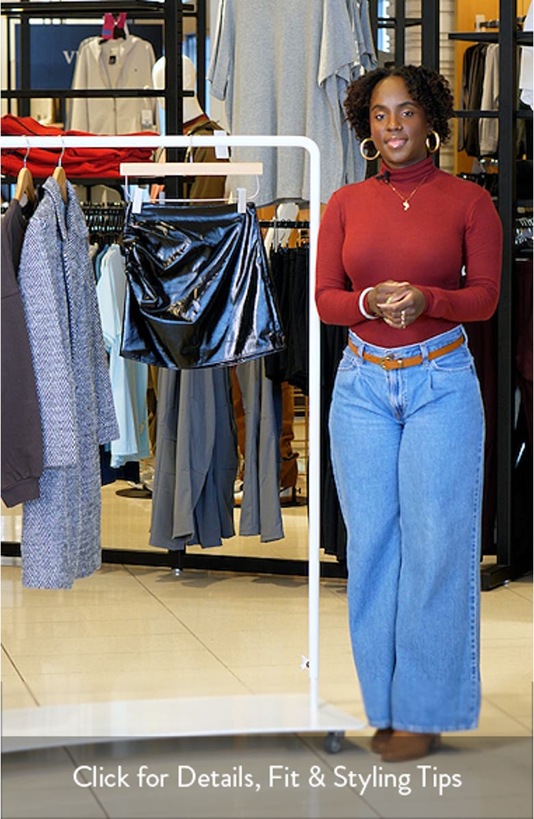 Ruched Faux Leather Miniskirt, sales video thumbnail