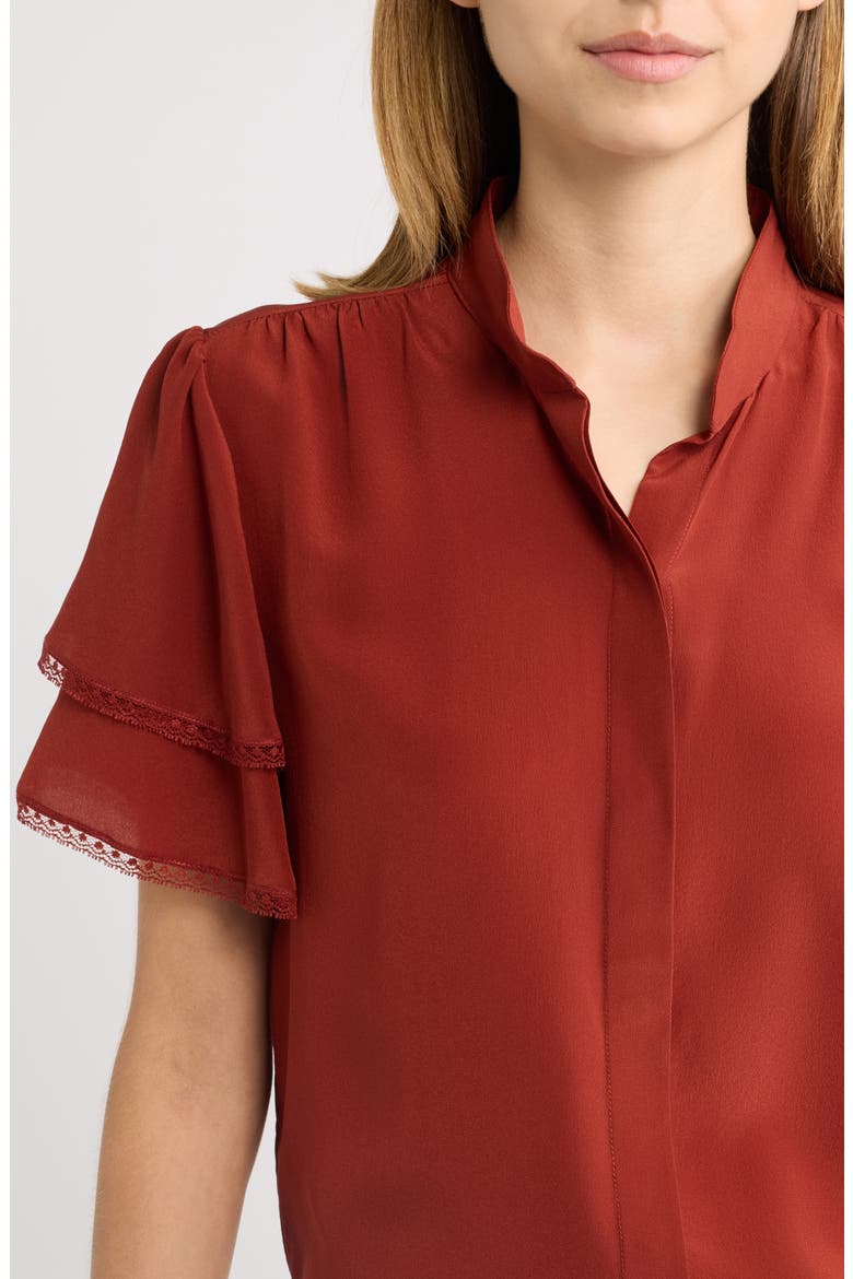 Arcadia Layered Ruffle Silk Top, Alternate, color, PAPRIKA