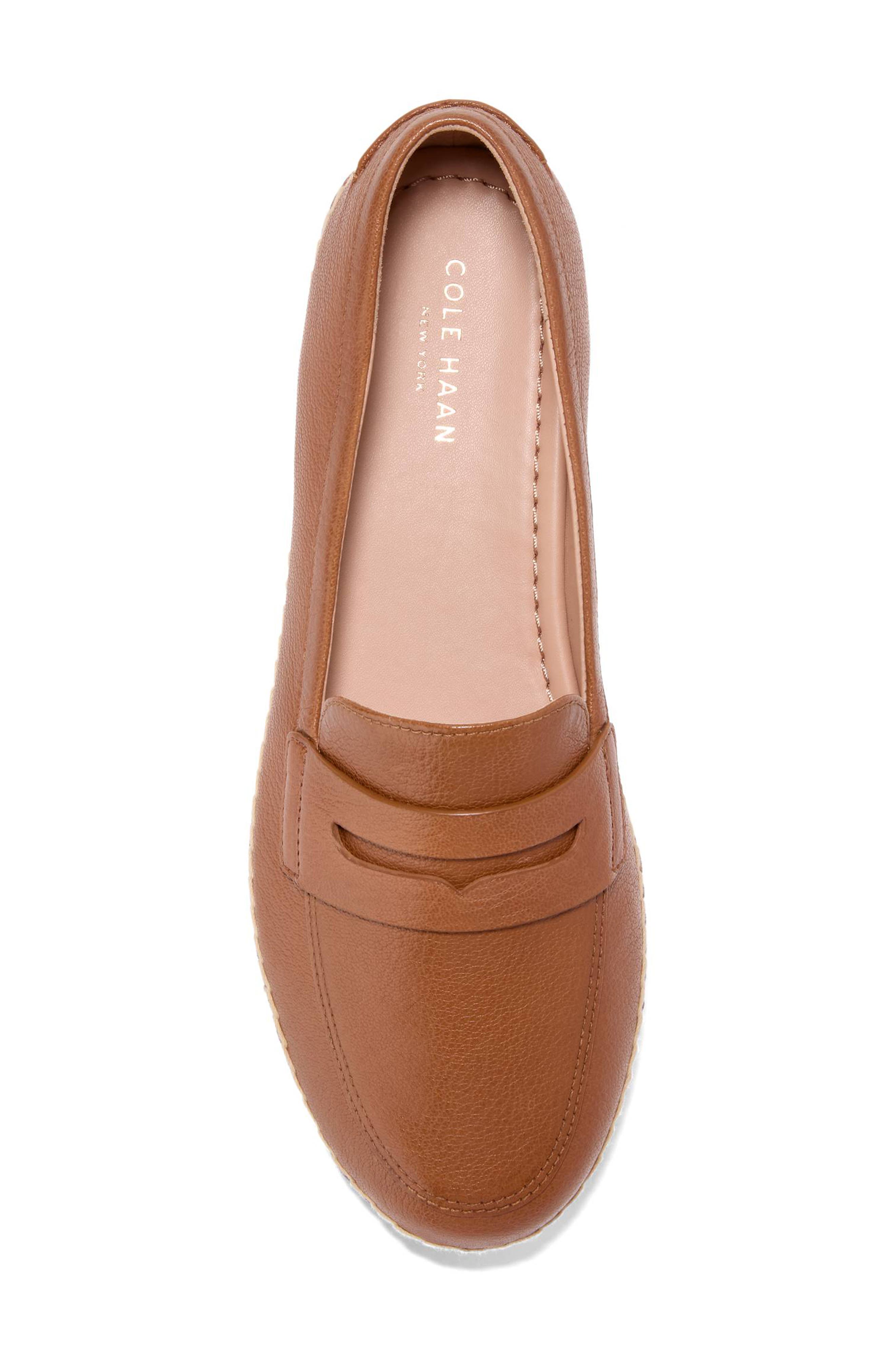 Livvy Espadrille Penny Loafer, Alternate, color, BRITISH TAN LEATHER