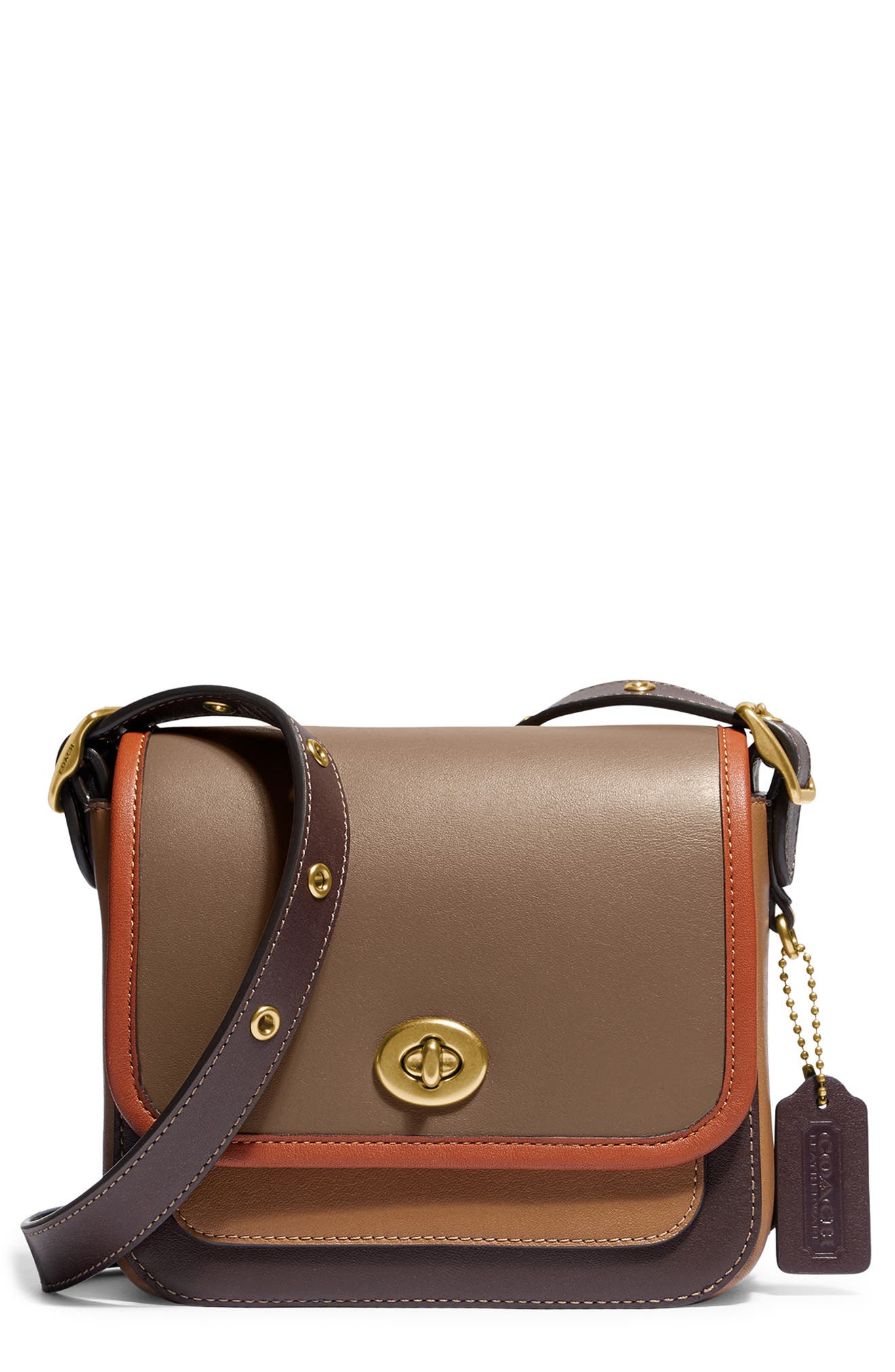 COACH Rambler Colorblock Leather Crossbody Bag, Main, color, 