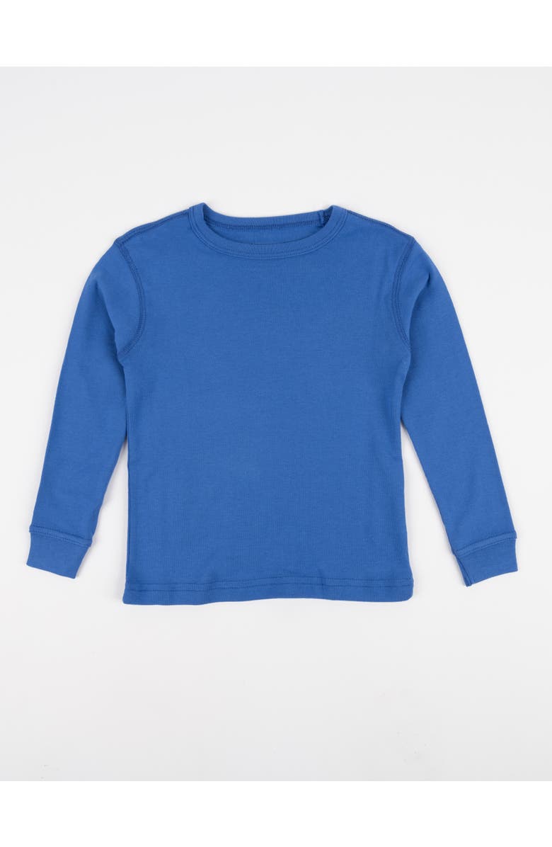 Leveret Kids Long Sleeve T-Shirt, 100% Cotton, Solid Colors, Main, color, Royal Blue