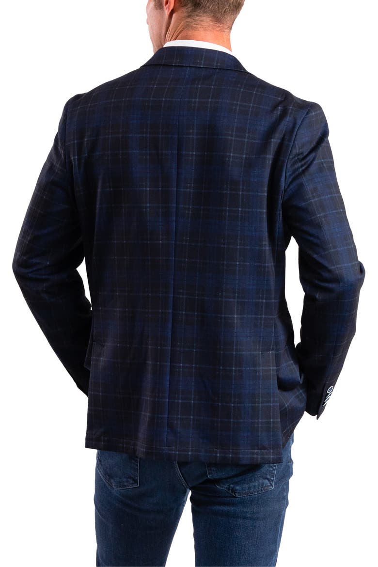 Navy Plaid Knit Sport Coat, Alternate, color, NAVY