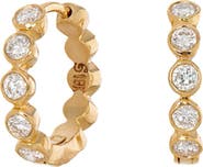 Sethi Couture Modern Diamond Bezel Hoop Earrings
