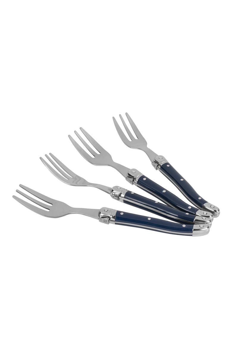 Laguiole 4-Pack Cake Forks, Alternate, color, NAVY