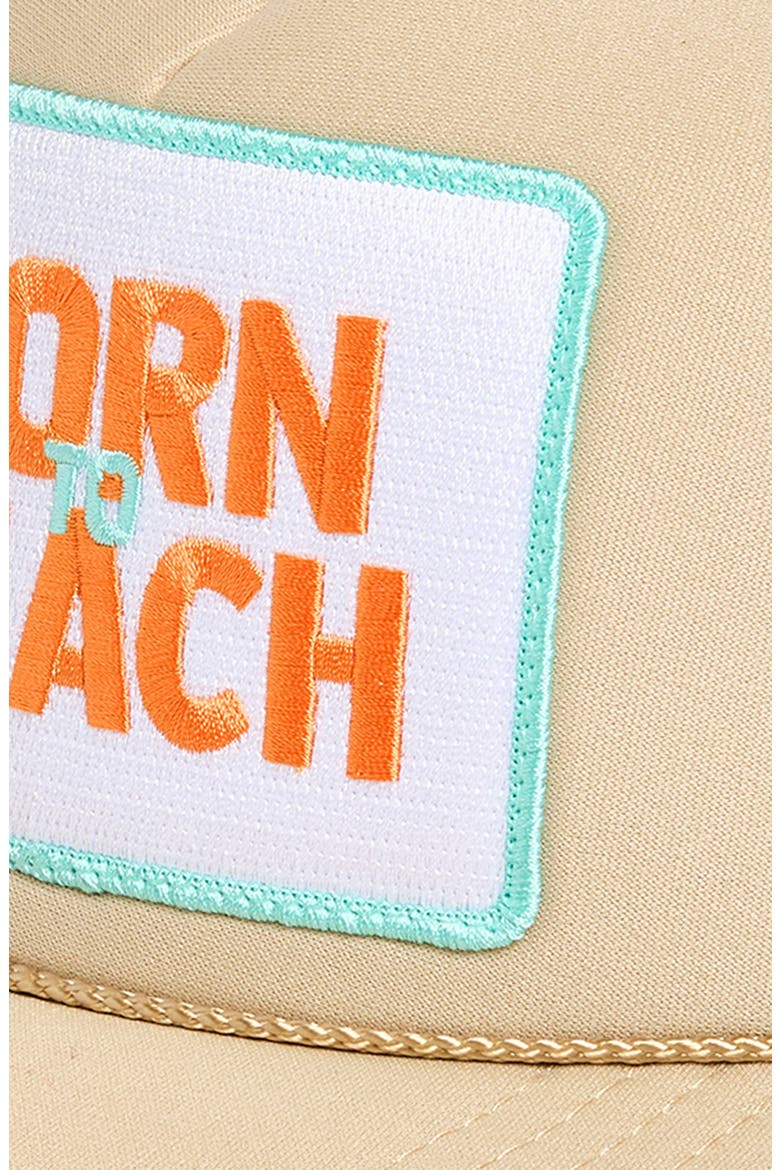 Born to Beach Trucker Hat, Alternate, color, KHAKI