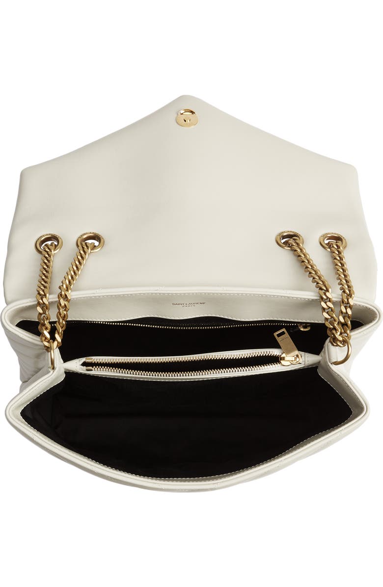 Saint Laurent Medium Loulou Matelassé Leather Shoulder Bag, Alternate, color, Crema Soft