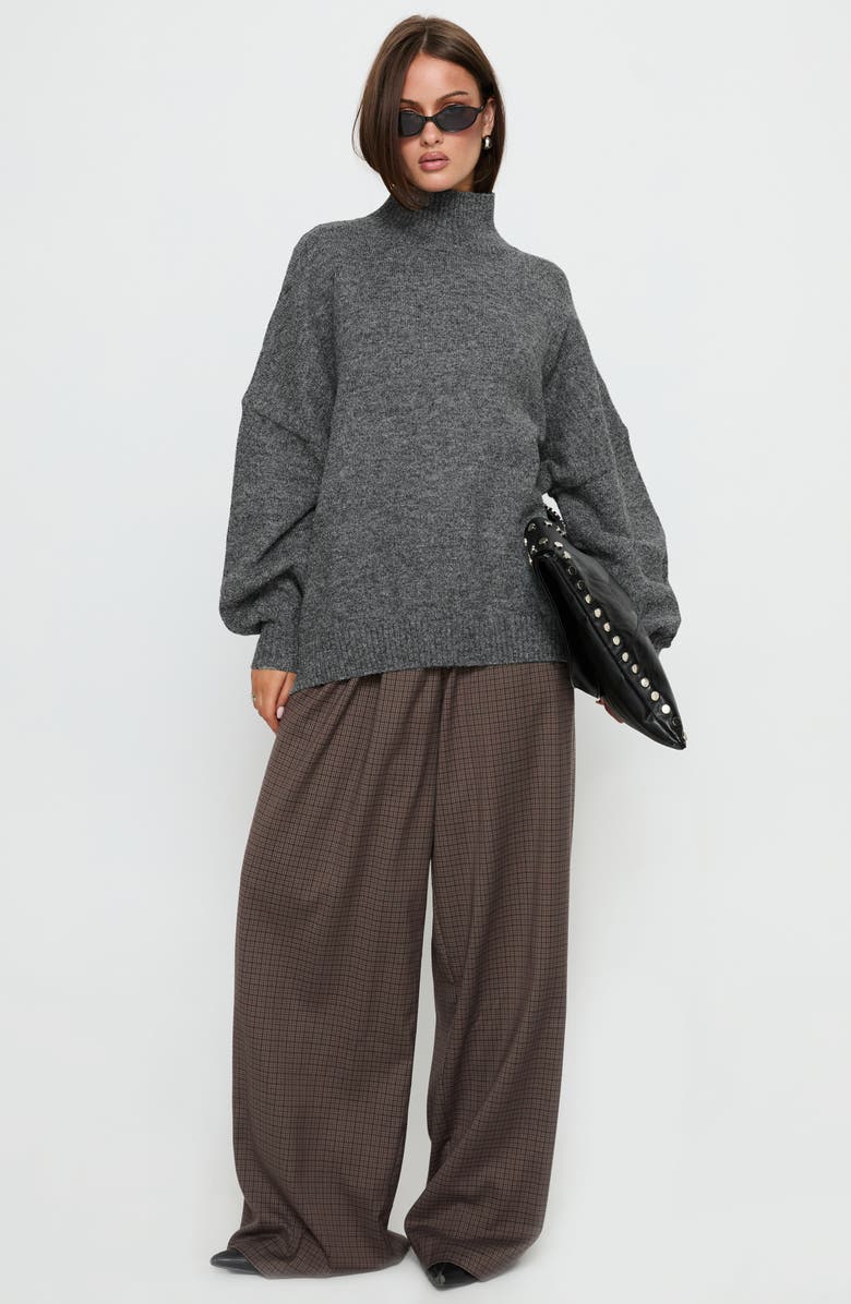 Princess Polly Patrizia Turtleneck Sweater, Alternate, color, Grey