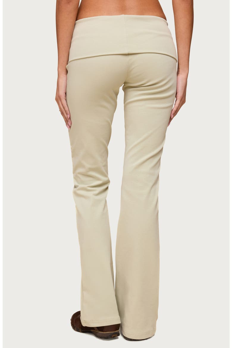 Ivanne Foldover Stretch Cotton Flare Pants, Alternate, color, SAGE