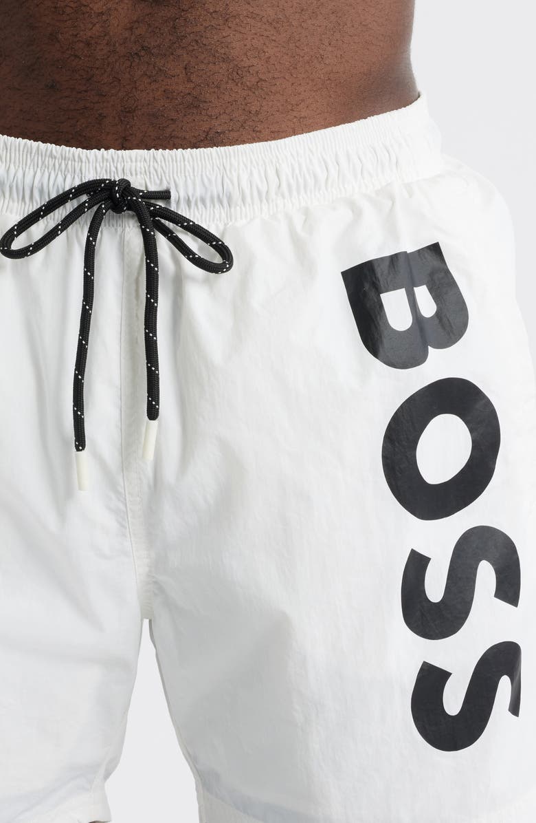 BOSS Octopus Swim Trunks, Alternate, color, White