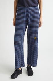 YanYan Mabo Stripe Pull-On Linen Pants