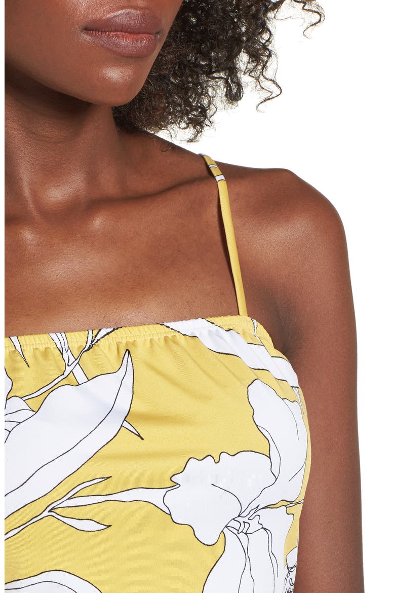 Floral Print Crop Top, Alternate, color, YELLOW FLORAL
