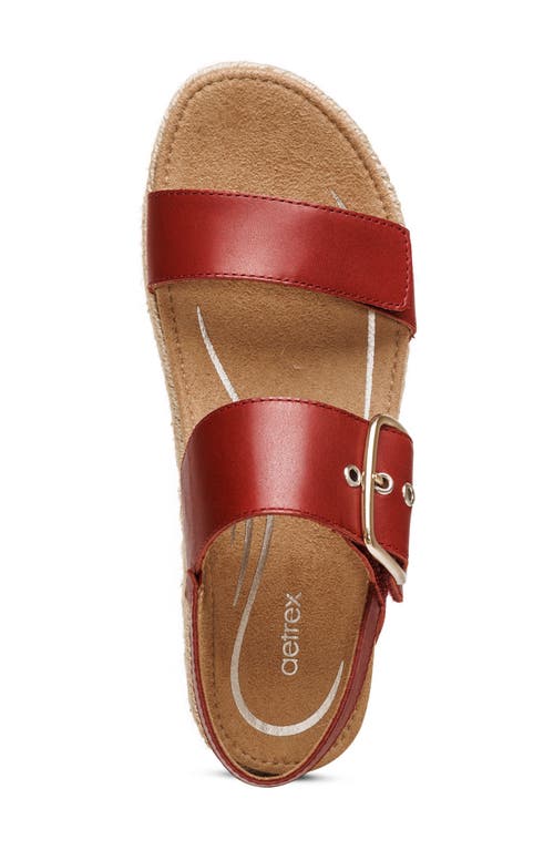 Aetrex Vania Arch Support Platform Sandal In Red In Red