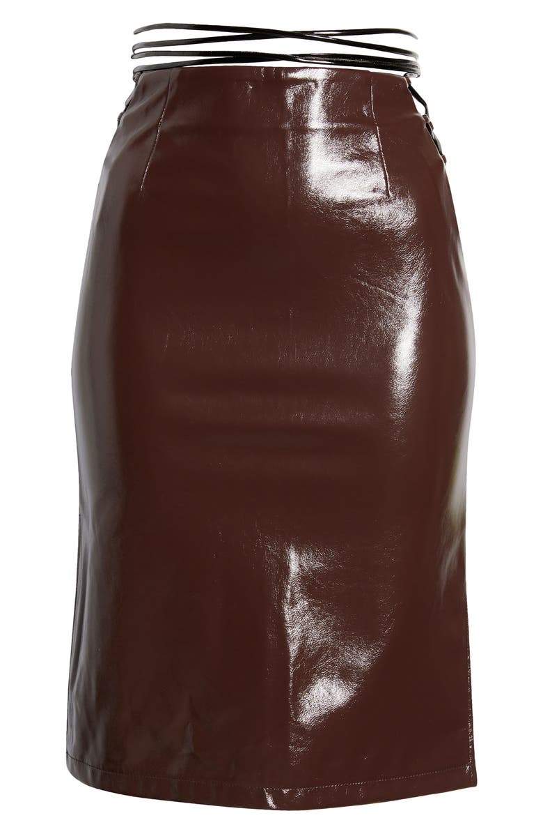 Amy Lynn High Shine Faux Leather Pencil Skirt, Alternate, color,