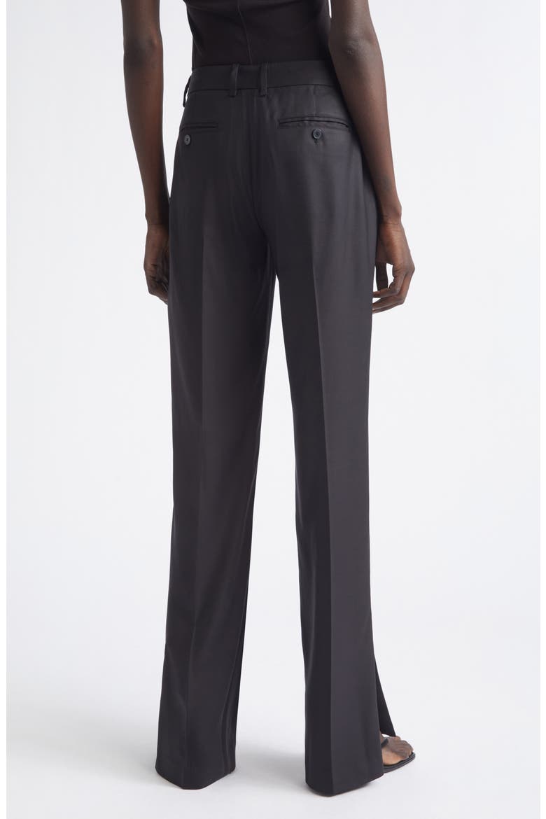 Petula Split Hem Silk Trousers, Alternate, color, BLACK