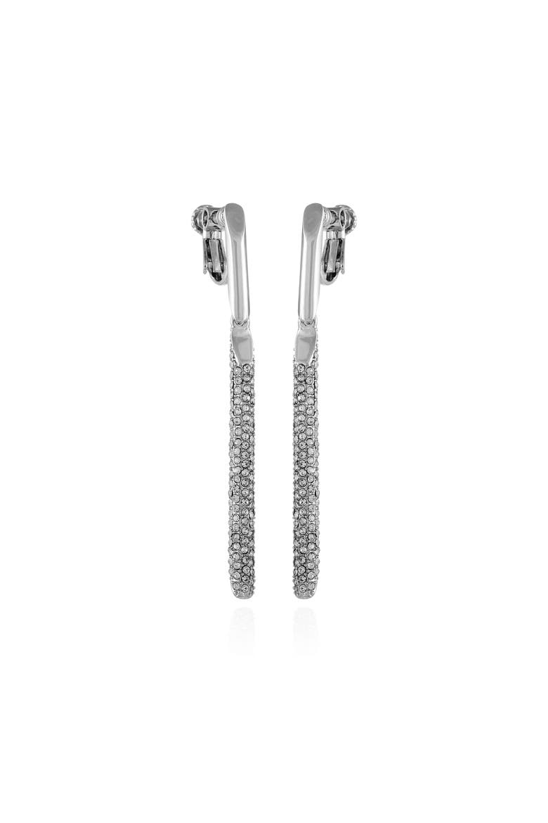 Pave Bar Clip-On Earrings, Main, color, Silver Tone