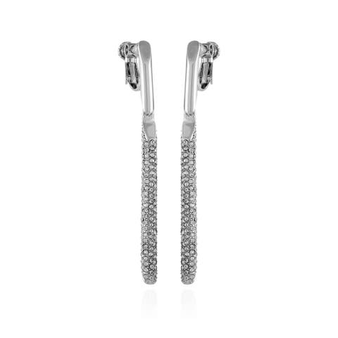 Pave Bar Clip-On Earrings