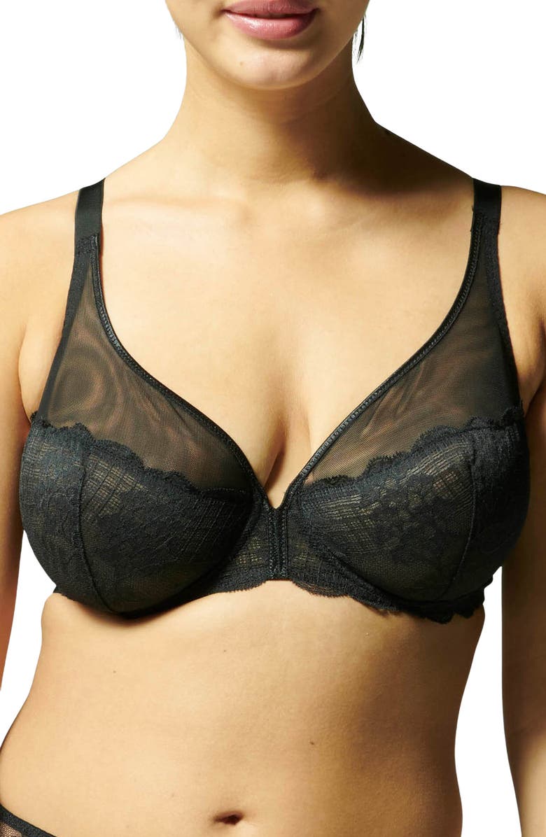 Simone Perele Reve Sheer Underwire 3D Plunge Bra, Main, color,