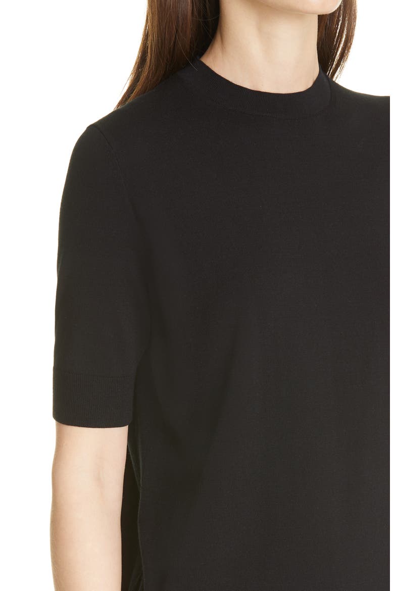Knit Crepe Top, Alternate, color, BLACK