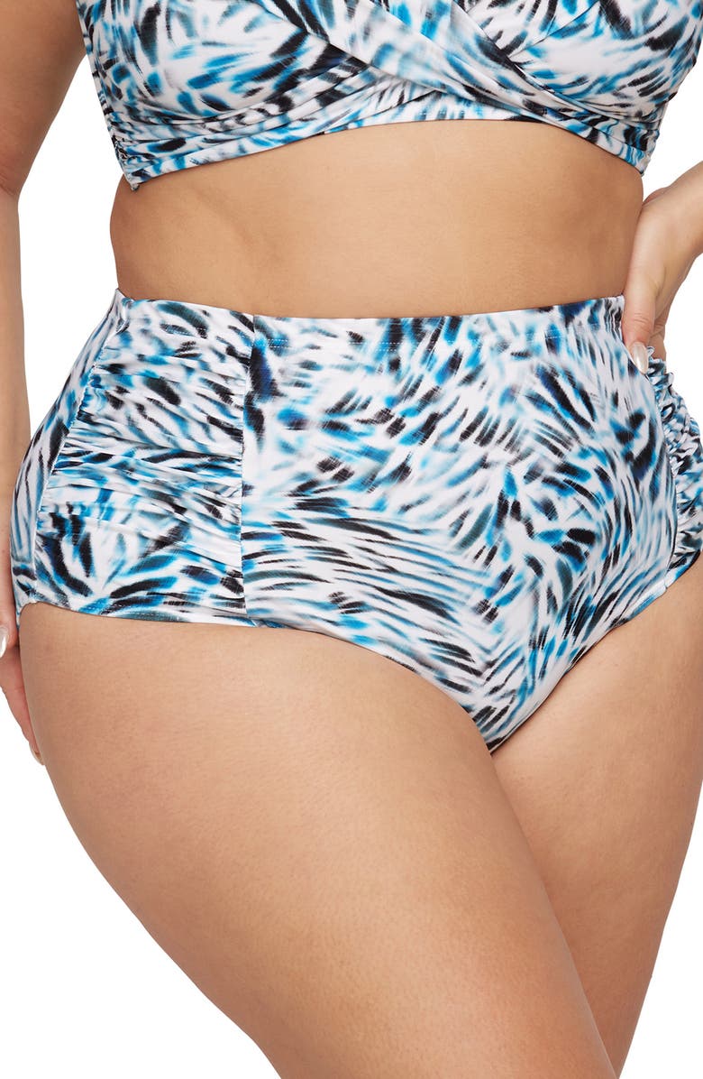 Artesands Ze Blue Botticelli High Waist Bikini Bottoms, Alternate, color,