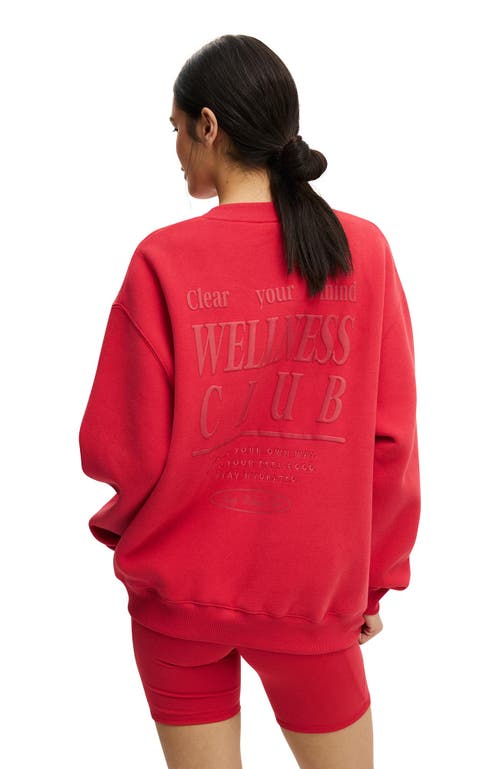 Cotton On Body Plush Graphic Crew Sweatshirt In Red