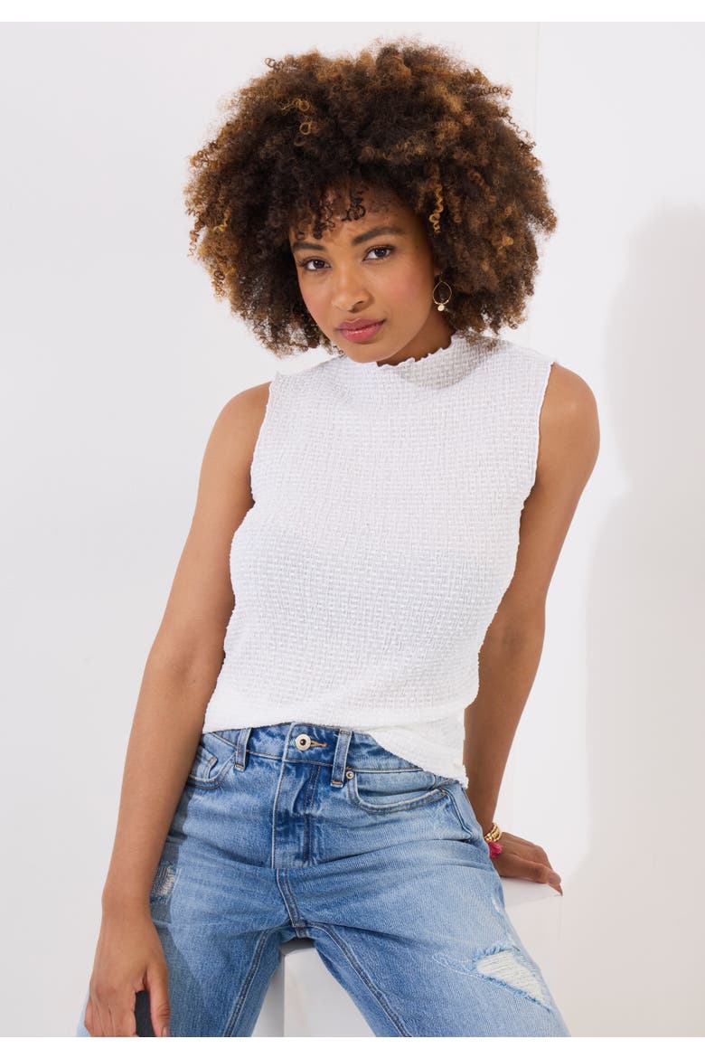 Mock Neck Tank, Main, color, WHITE