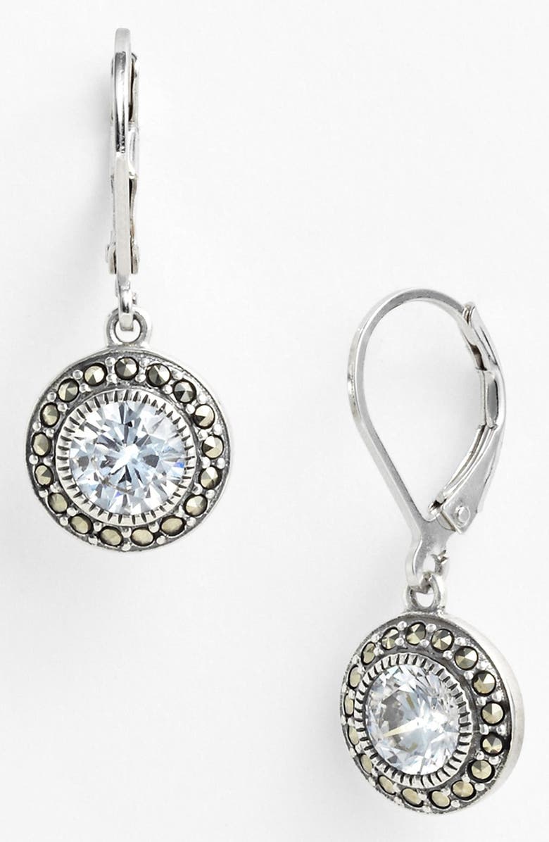 Judith Jack Marcasite & Cubic Zirconia Drop Earrings, Main, color, 