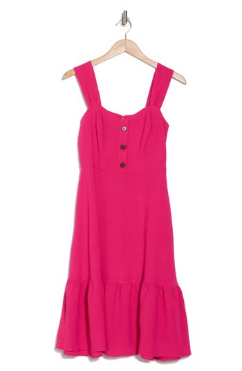 ELIZA J ELIZA J BUTTON FRONT A-LINE MIDI DRESS