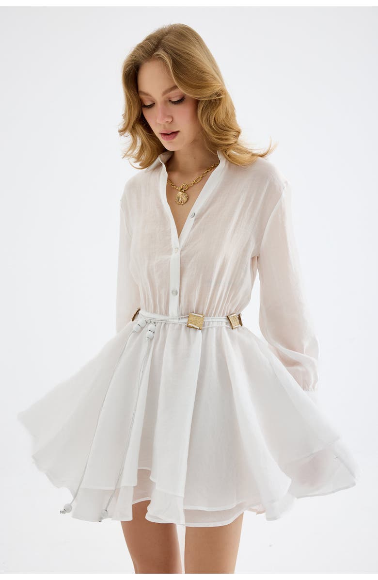 Monlicia Alora Tencel Mini Shirt Dress, Alternate, color, White