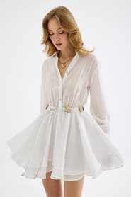 Monlicia Alora Tencel Mini Shirt Khaki Dress