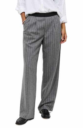 Primrose Pinstripe Pleated Wool Pull-On Trousers