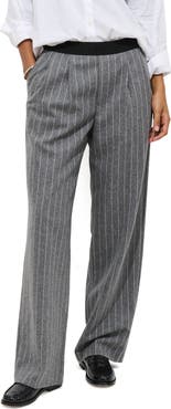 Alex Mill Primrose Pinstripe Pleated Wool Pull-On Trousers