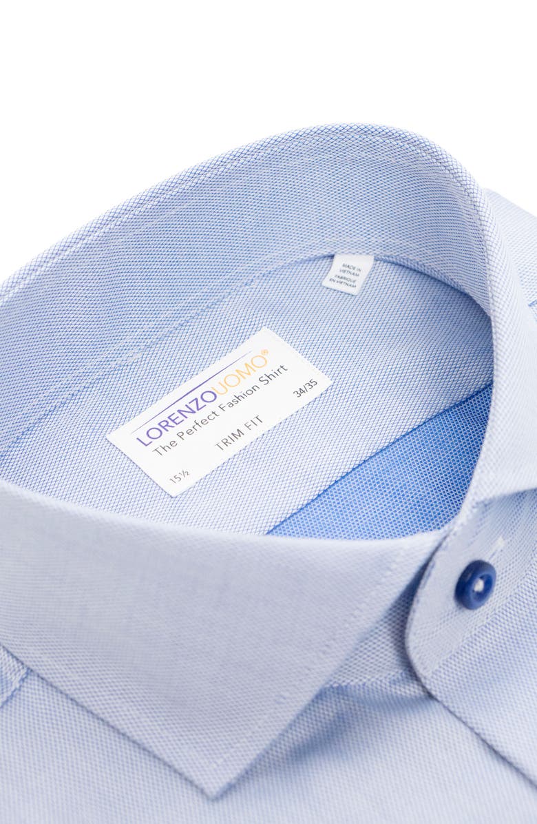Lorenzo Uomo Trim Fit Cotton Dress Shirt, Alternate, color, Coastal Blue