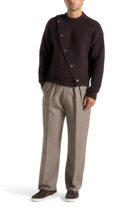 Theo Asymmetric Brushed Wool Knit Jumper