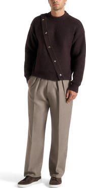 Manière De Voir Theo Asymmetric Brushed Wool Knit Jumper