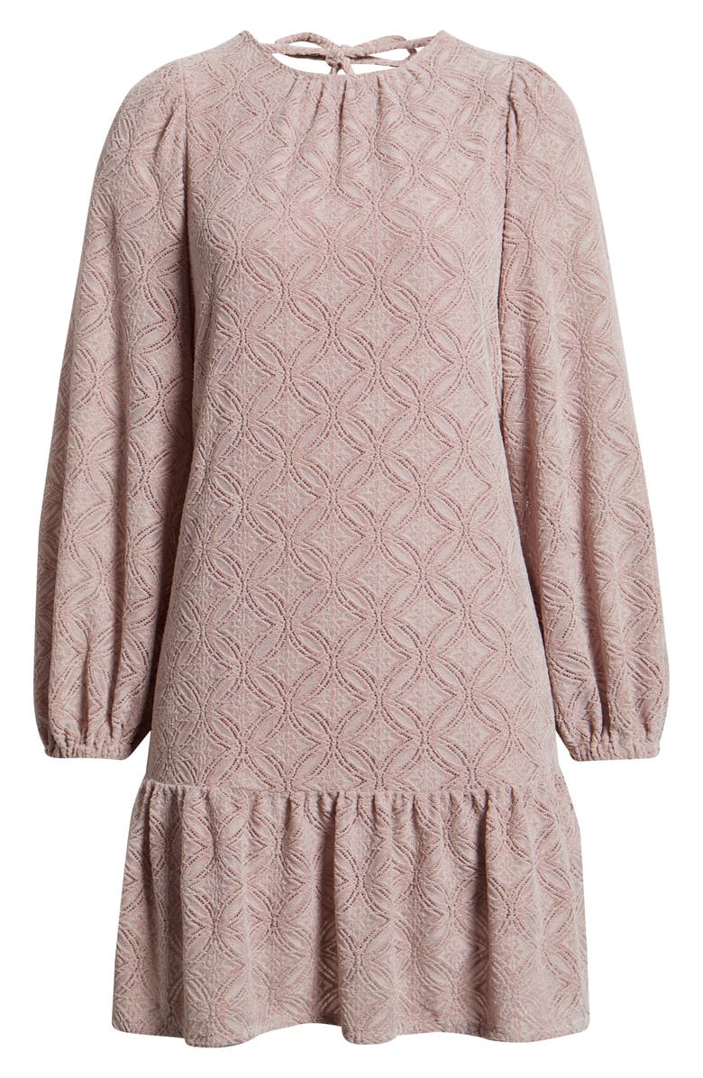 Treasure & Bond Long Sleeve Drop Waist Chenille Minidress, Alternate, color, Pink Adobe