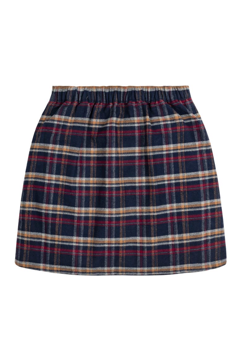 Girls' Flannel Ruffle Skirt, Kids, Alternate, color, Navy Autumn Plaid