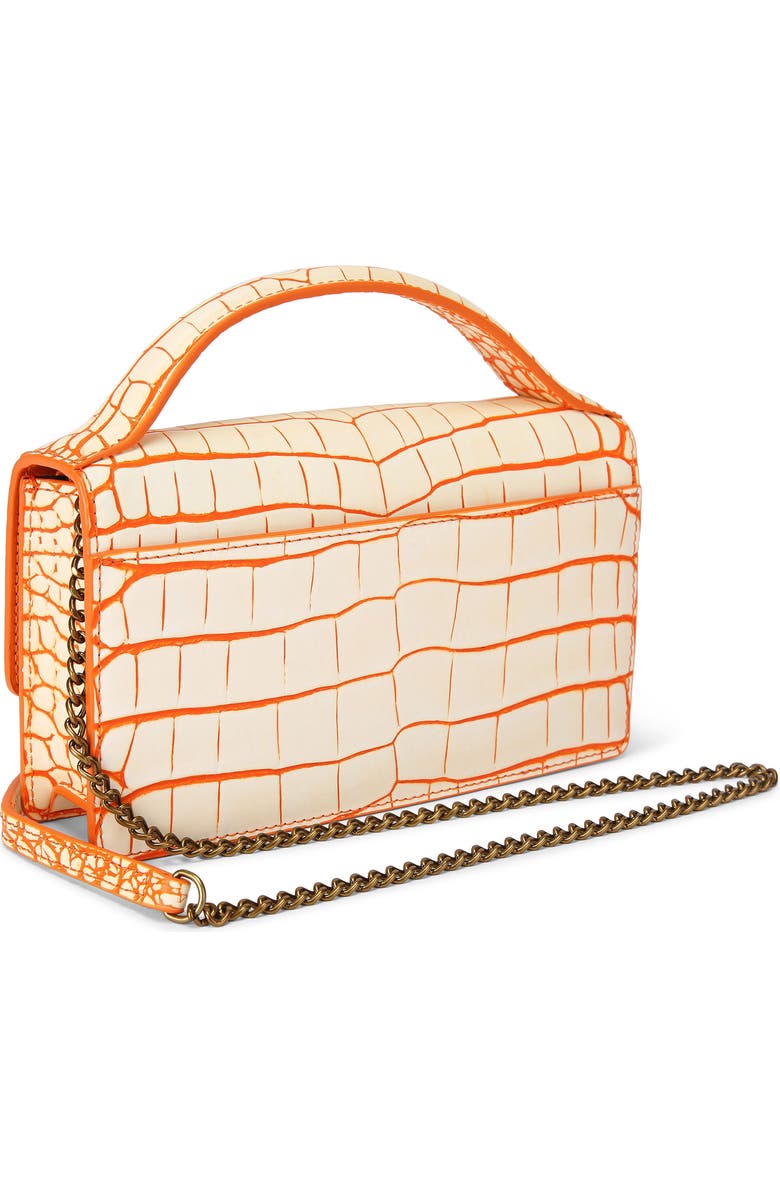 Kurt Geiger London Small Bond Croc Embossed Leather Top Handle Bag, Alternate, color,