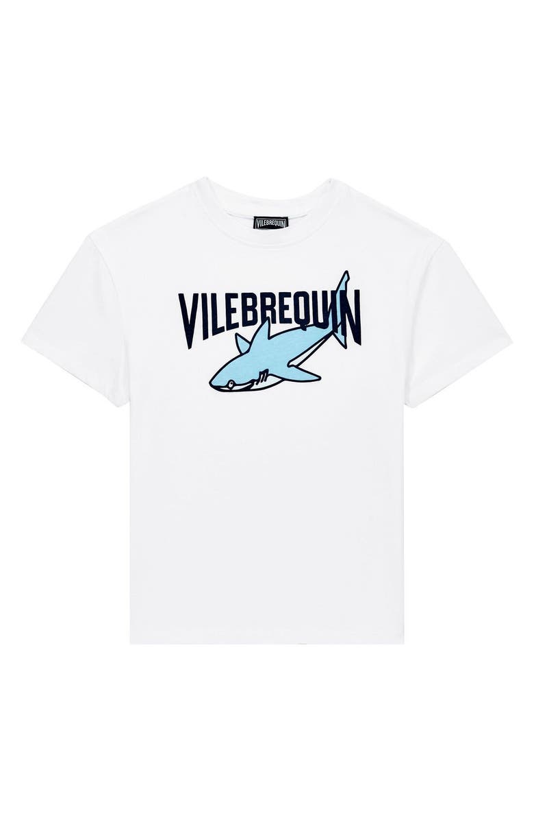 Vilebrequin Kids' Organic Cotton Logo & Sharks T-Shirt, Alternate, color,