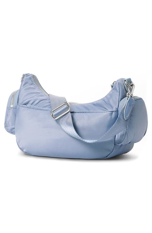 Mz Wallace Medium Chelsea Nylon Shoulder Bag In Stone Blue