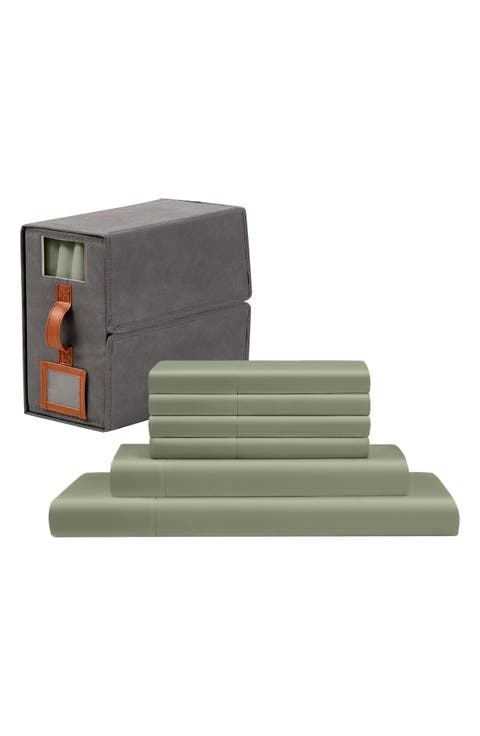 Solid Satin Deep Pocket 6-Piece Sheet Set