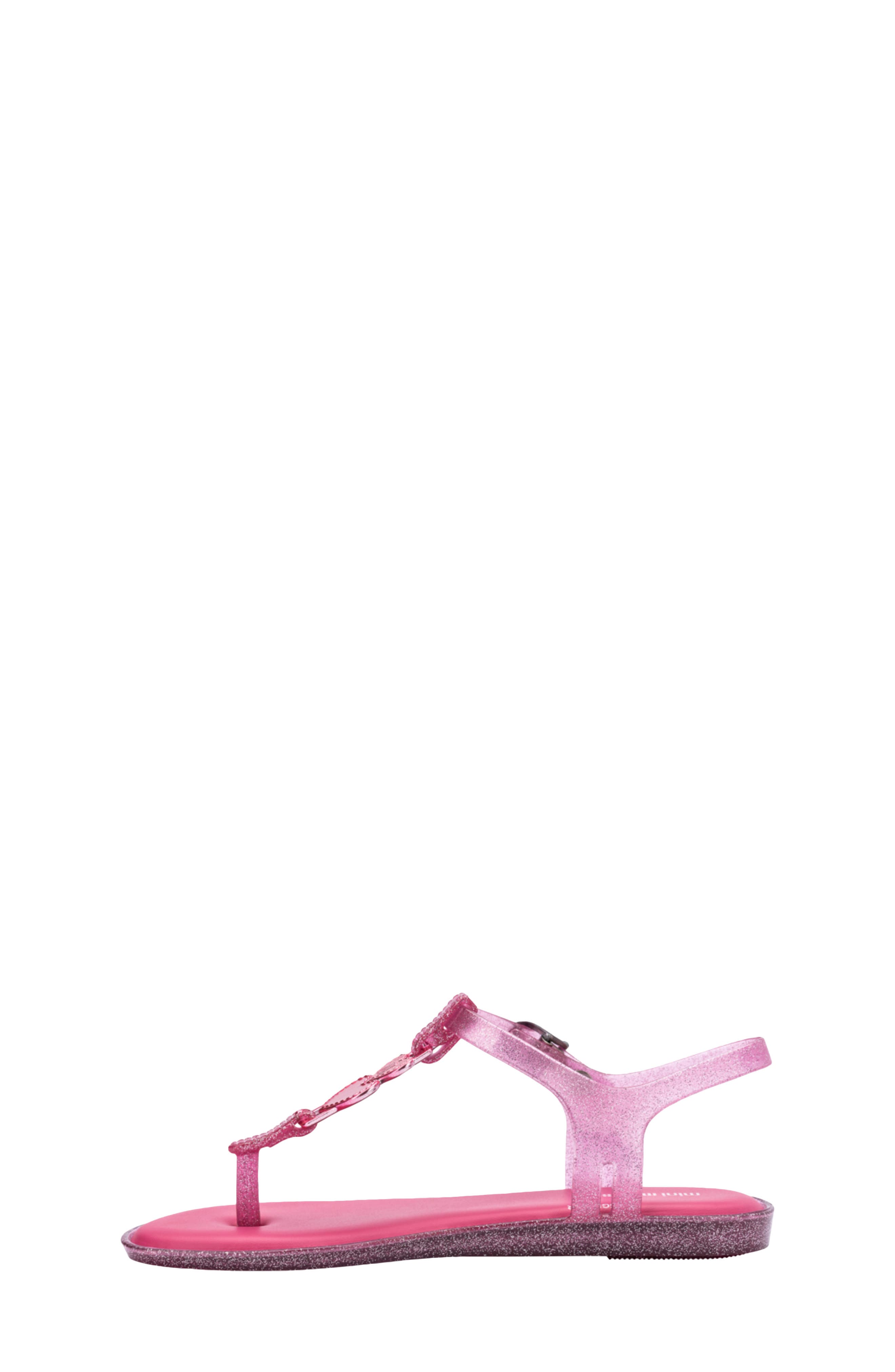 Mini Melissa Solar Sandal, Alternate, color, Glitter Pink