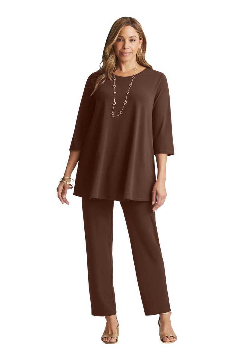 Jessica London 2-Piece Stretch Knit Mega Swing Set, Main, color, Rich Brown
