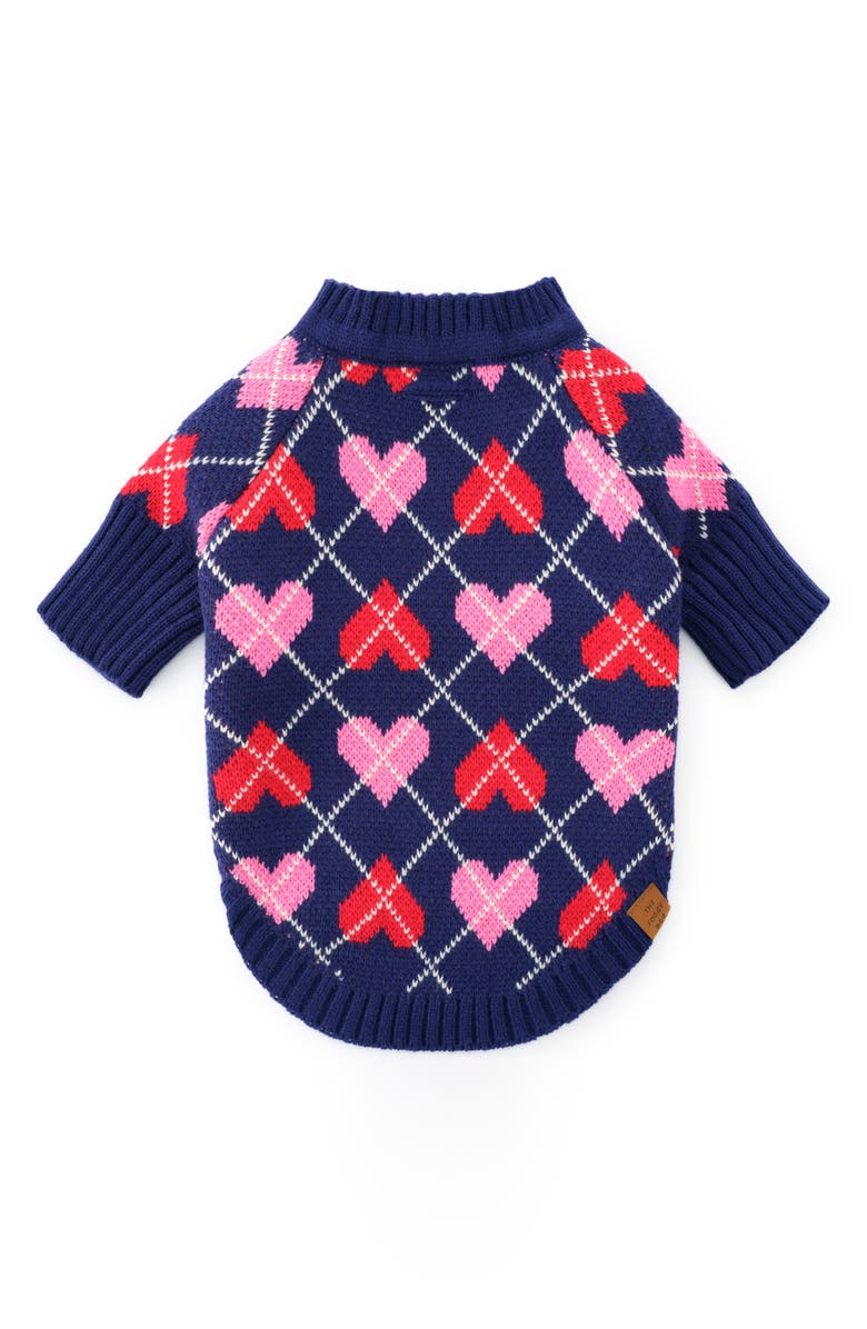 The Foggy Dog Heart Dog Sweater, Main, color, Navy