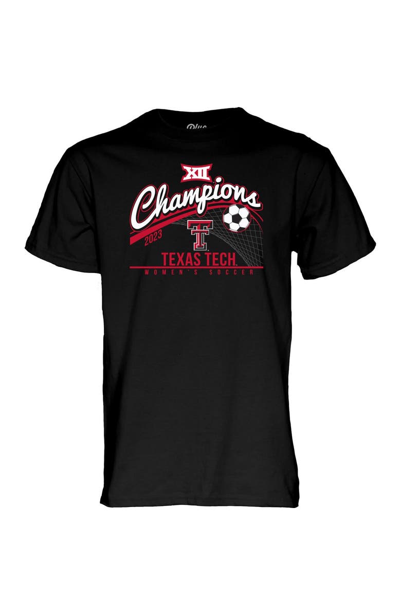 BLUE 84 Unisex Blue 84  Black Texas Tech Red Raiders 2023 Big 12 Women's Soccer Regular Season Champions T-Shirt, Alternate, color, 