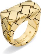 Kurt Geiger London Crystal Embellished Quilt Cocktail Ring