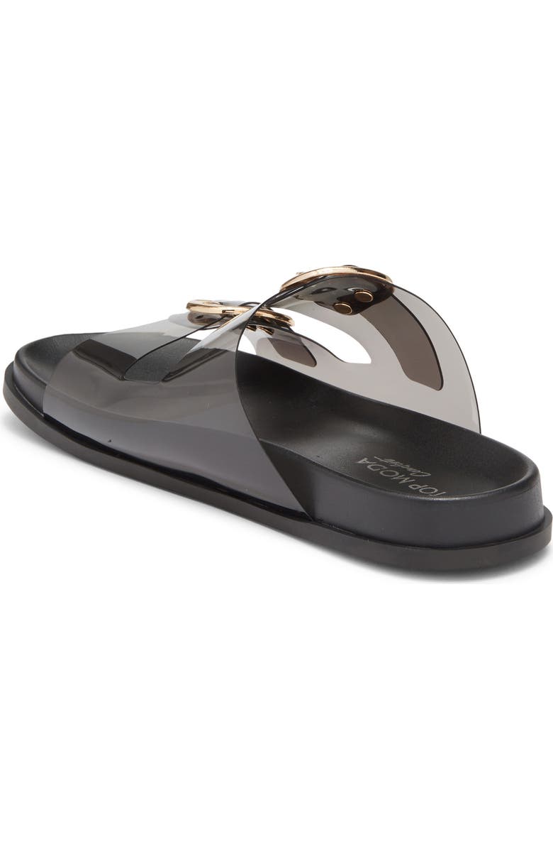 TOP MODA Daniela Clear Double Strap Slide Sandal, Alternate, color, Black Tpu