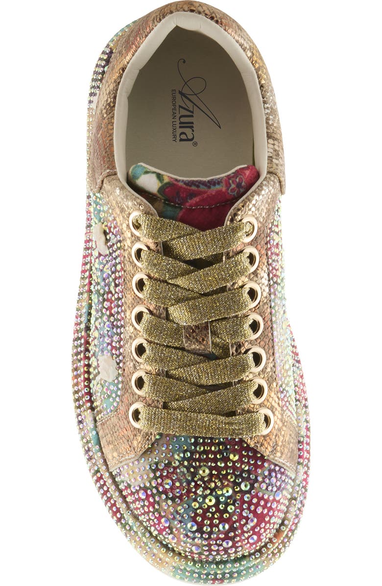 AZURA BY SPRING STEP Crystalushus Embellished Platform Sneaker, Alternate, color, Gold Multi