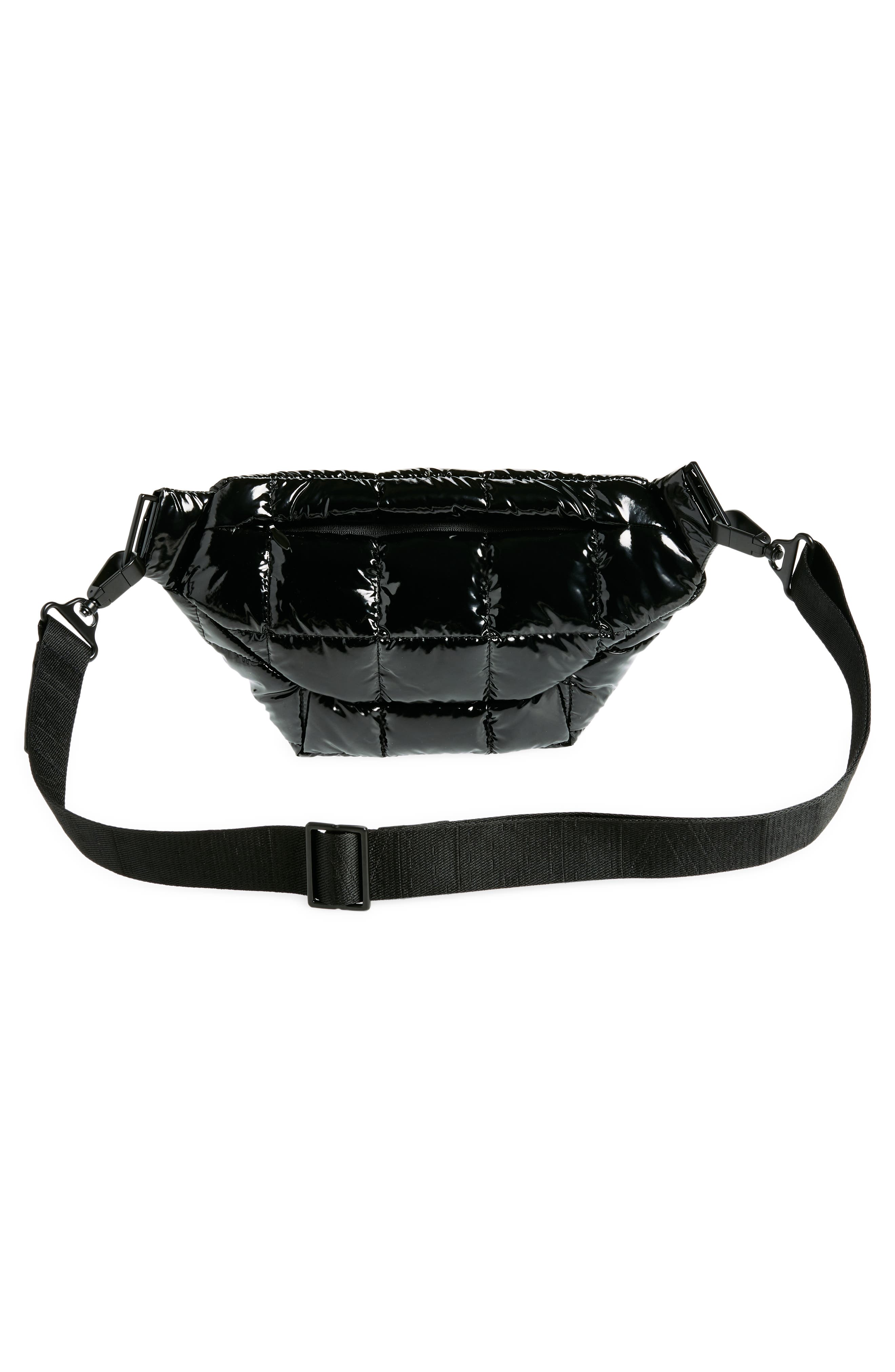 VeeCollective Porter Water Resistant Quilted Recycled Nylon Sling Bag, Alternate, color, Black Vinyl