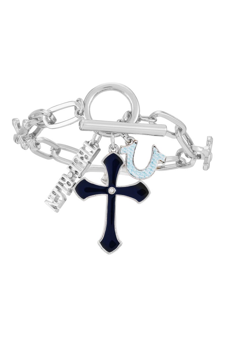 Assorted Charm Chain Bracelet, Main, color, SILVER TONE
